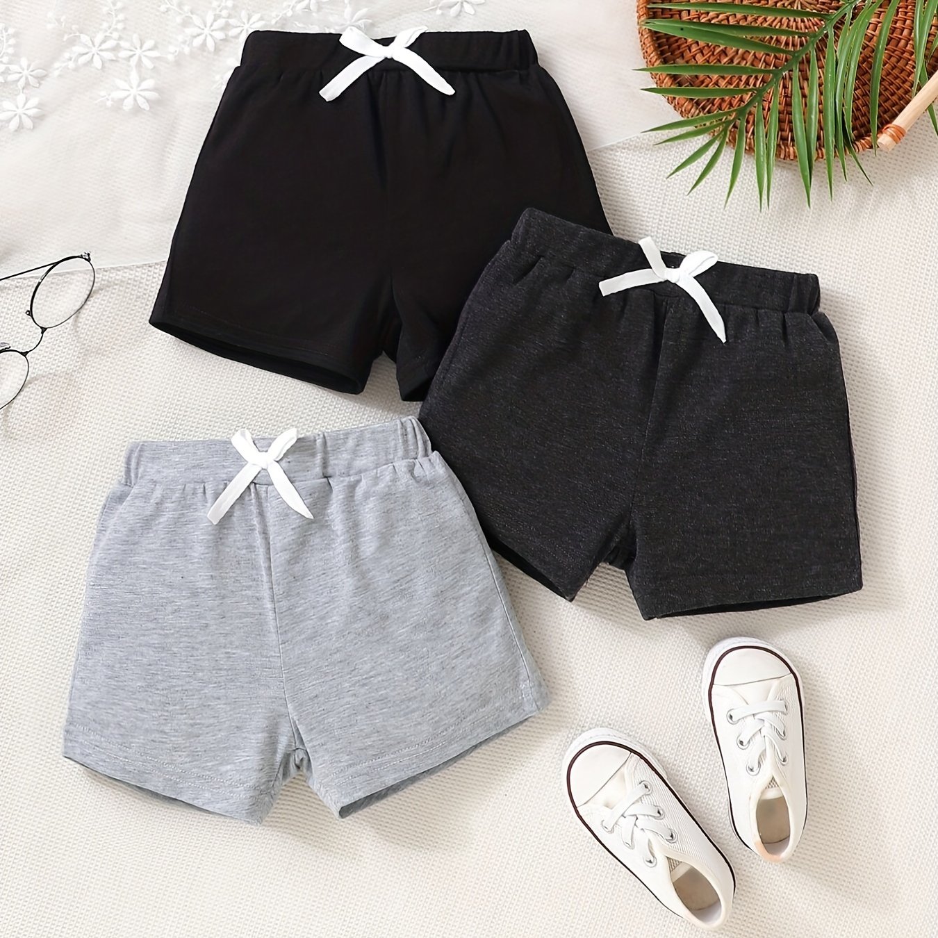 Adorable 3-piece Outfit Set For Toddler Boys And Girls - Bow Shorts And Comfy Clothes!