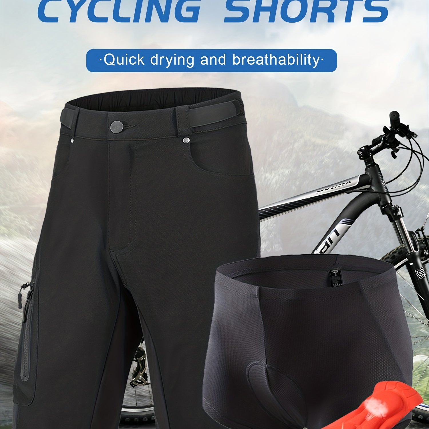 Cycorld Men's-Mountain-Bike-Shorts MTB-Shorts-for-Men Quick Dry Lightw