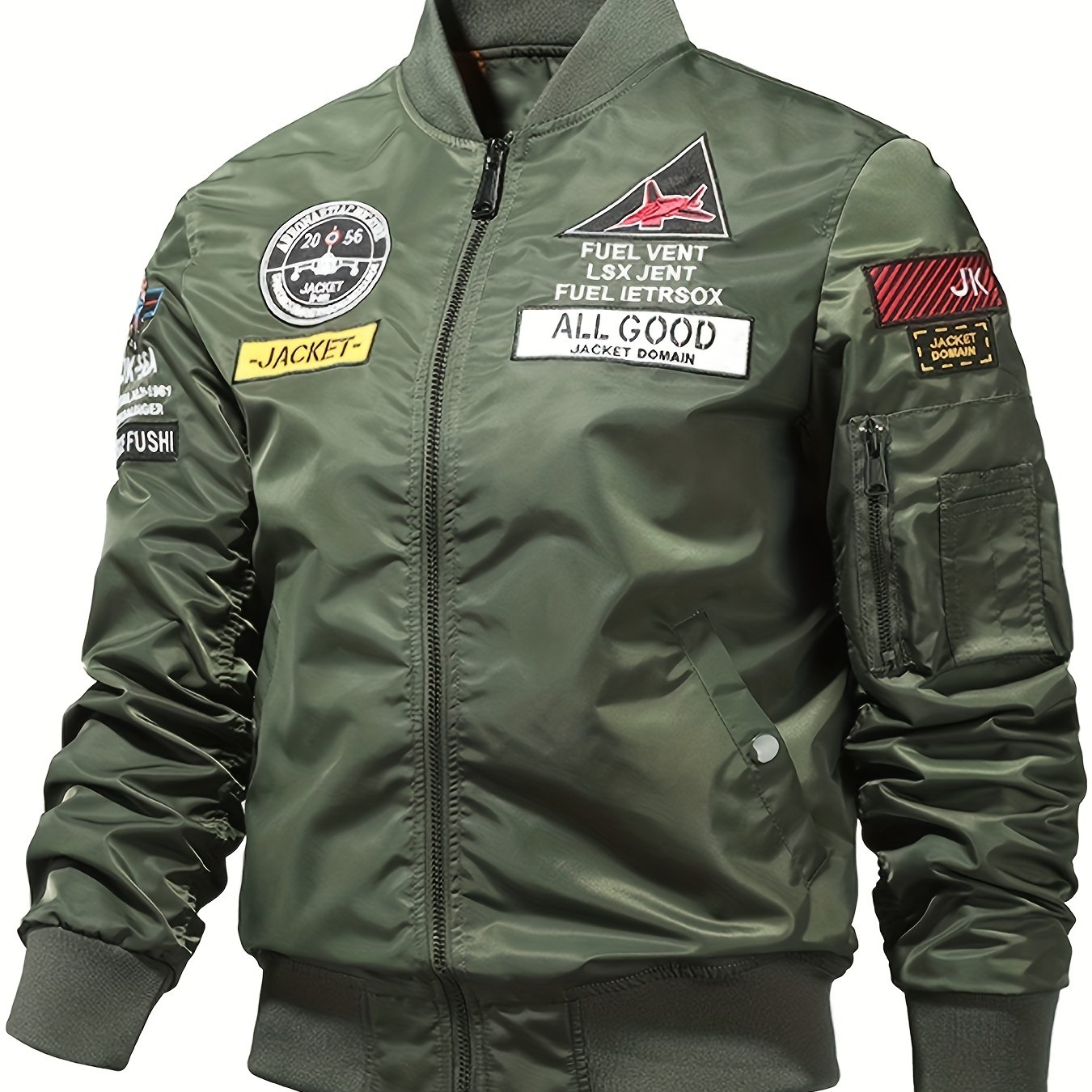 Image of Men's Personality Slim Nylon Flight Suit Jacket And Autumn, Men's Heavy Motorcycle Jacket, Men's Fashion Leisure Flight Suit Jacket, Jacket