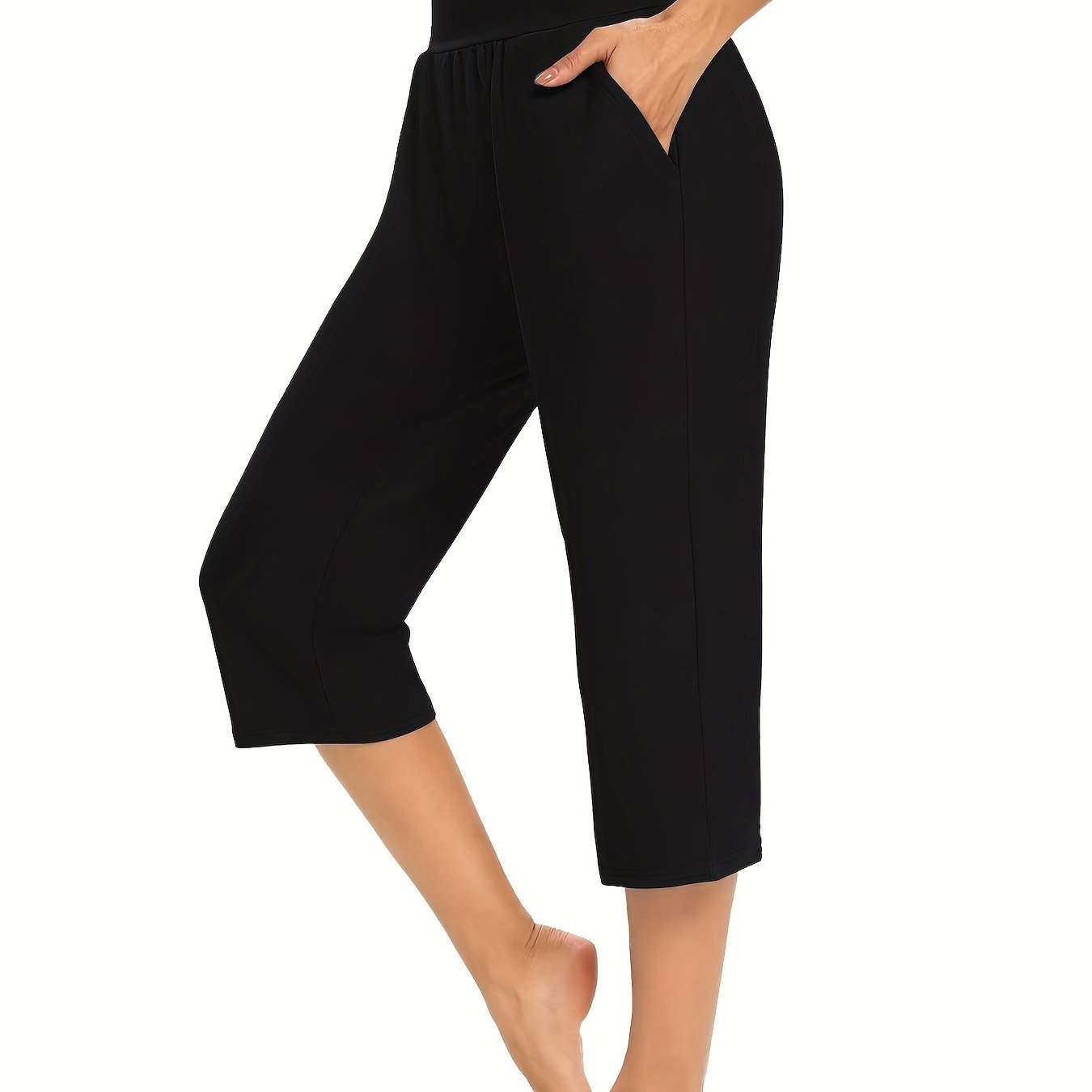 Te Verde Capri Casual Yoga Pants Coal/Black Front Pockets Women's Small NWT