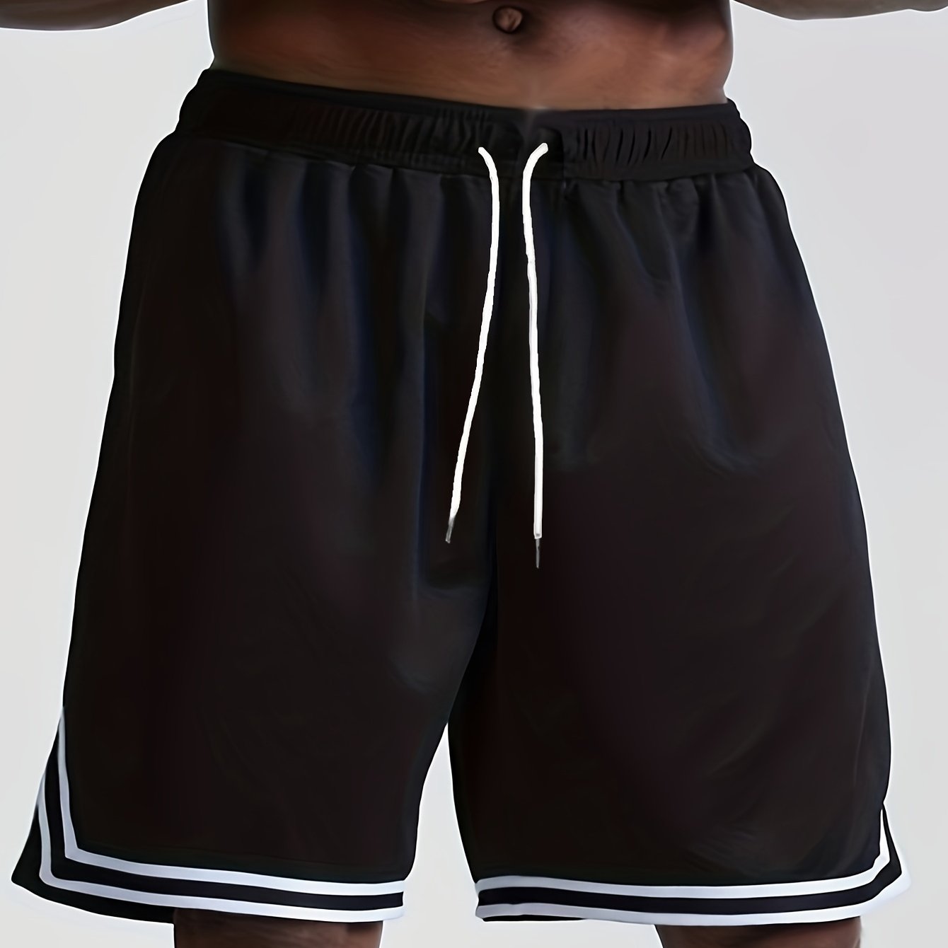 TEMU Quick Drying Comfy Shorts, Men's Casual Slightly Stretch Elastic Waist Drawstring Shorts For Summer Gym Workout Training