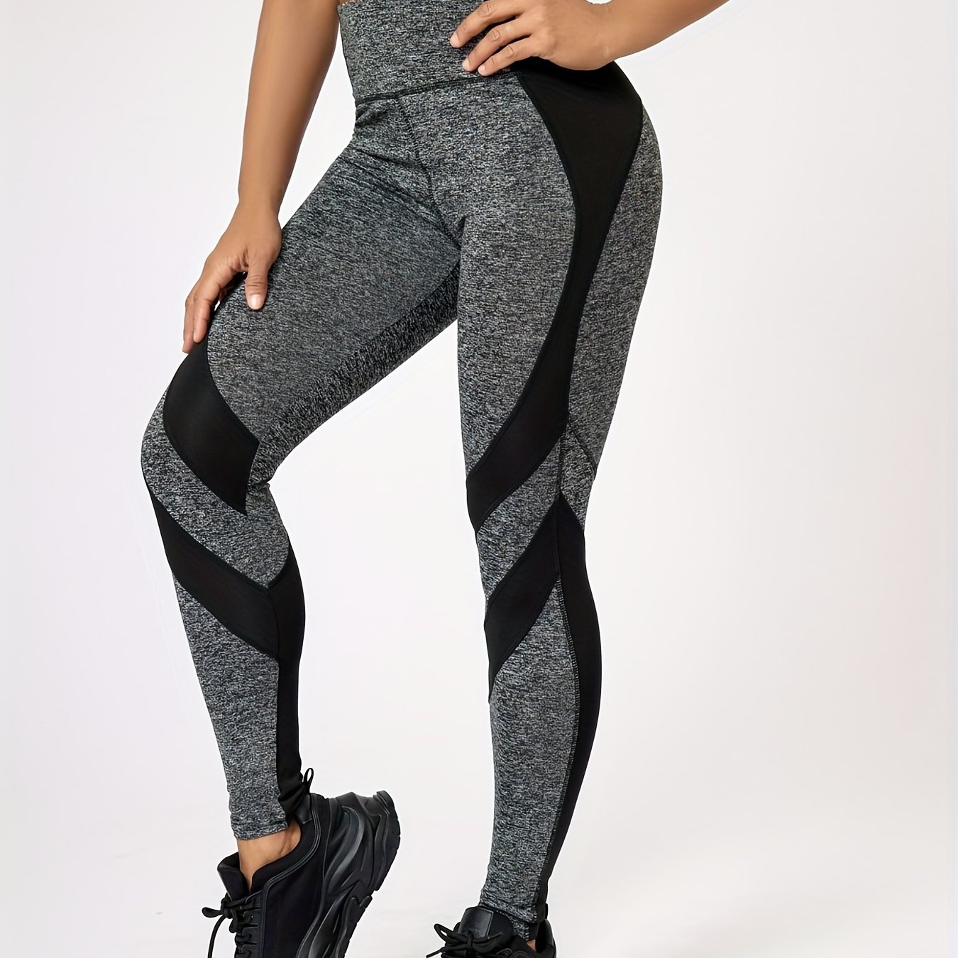 Contrast Color Breathable Sports Leggings Stretch Yoga - Temu