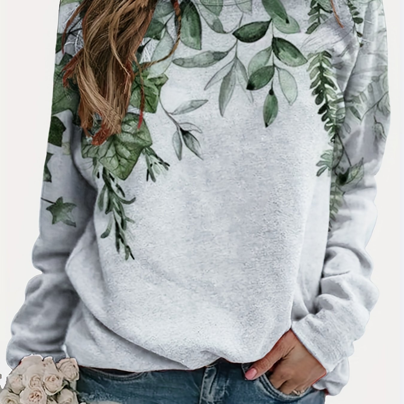 Ladies floral online sweatshirt