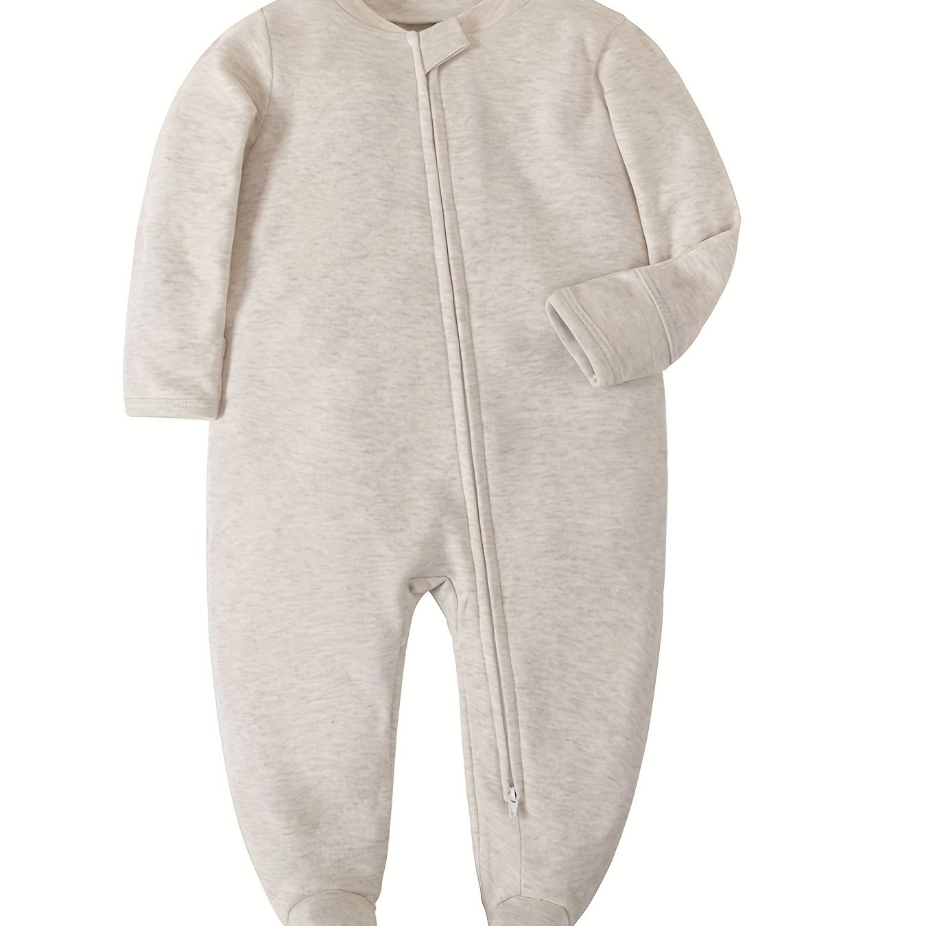 Cozy Unisex Newborn Infant Footed Pajamas with Mitten Cuffs 2 Ways Zipper Cotton Onesies