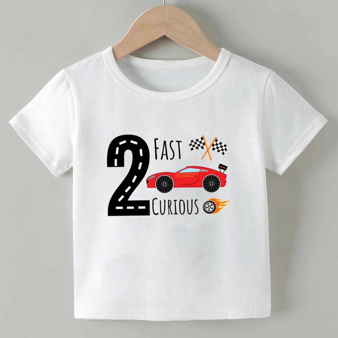 2 Fast 2 2rd Birthday Boy's T-shirt Cool Race T Shirt Kids Birthday Gift