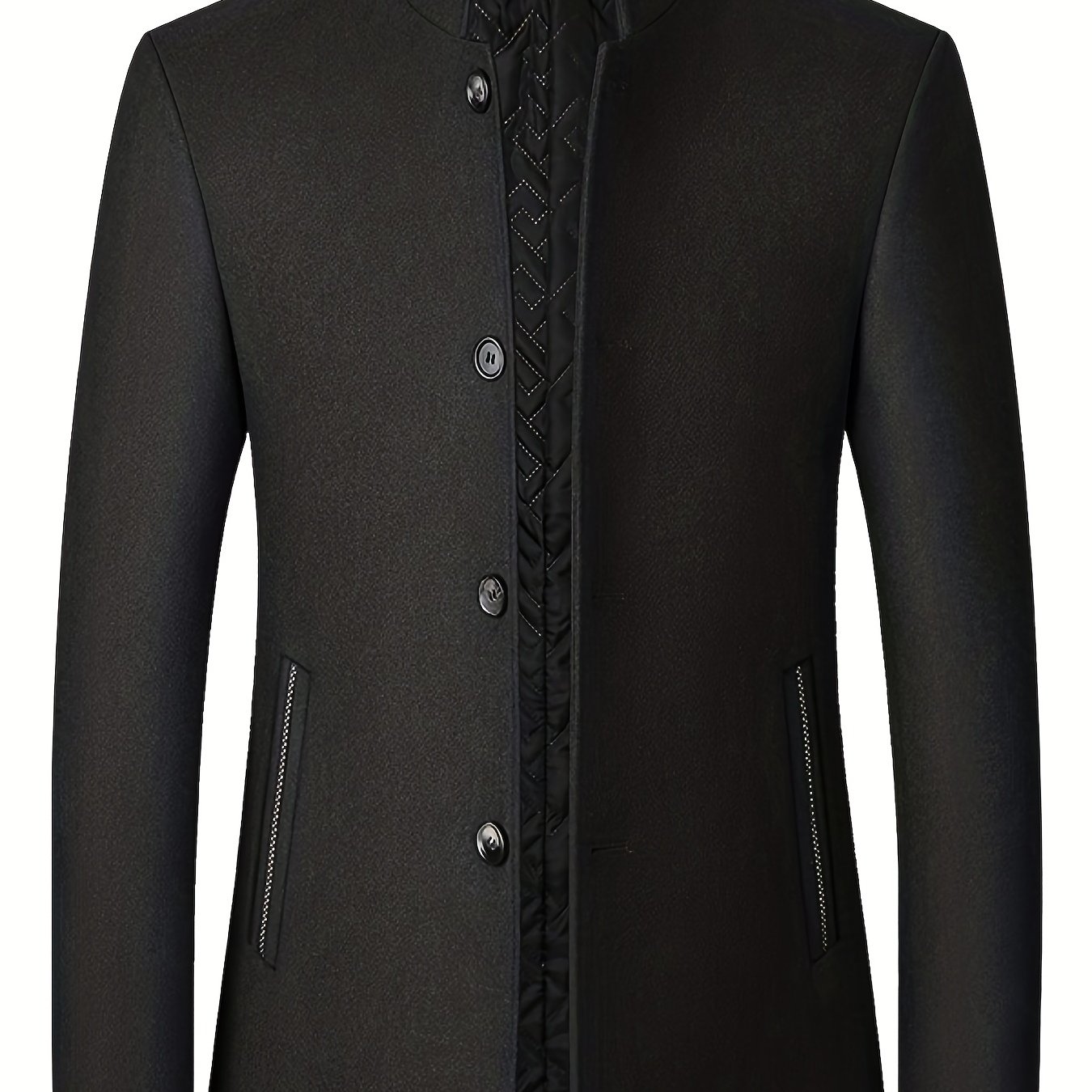 Mens stand collar wool on sale coat