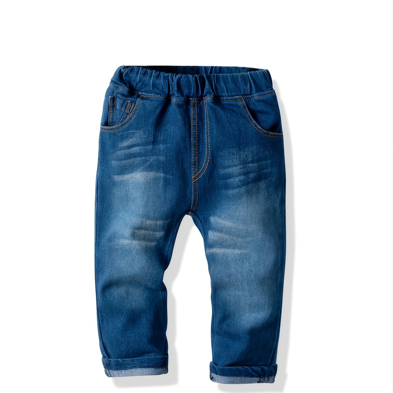 Boys' Jeans, Winter Casual Solid Denim Trousers