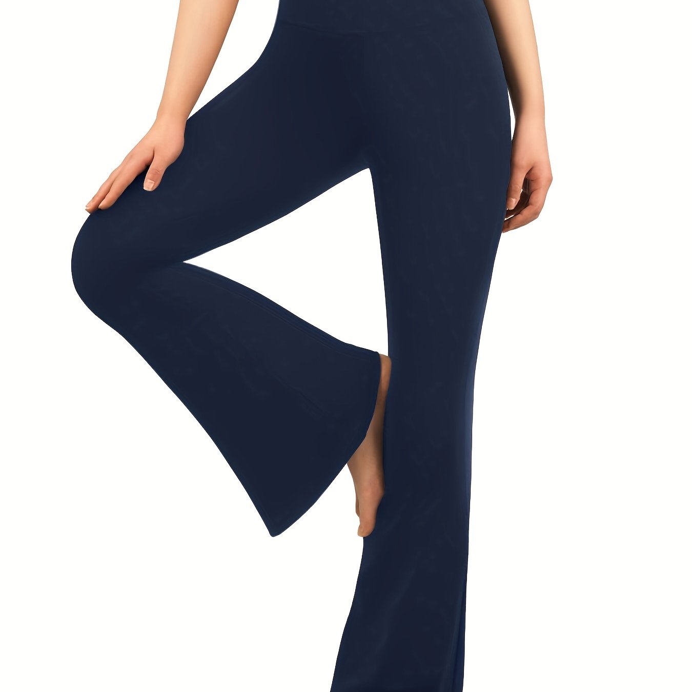 High Waisted Bootcut Leggings Women Solid Color Flared - Temu