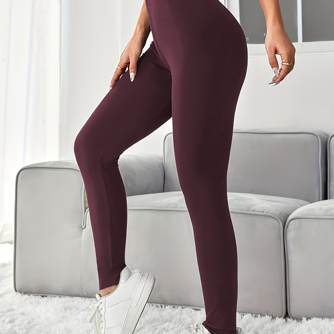 Women's Activewear: High-Waisted Yoga Leggings with Milk Silk for Sweat  Absorption during Workouts