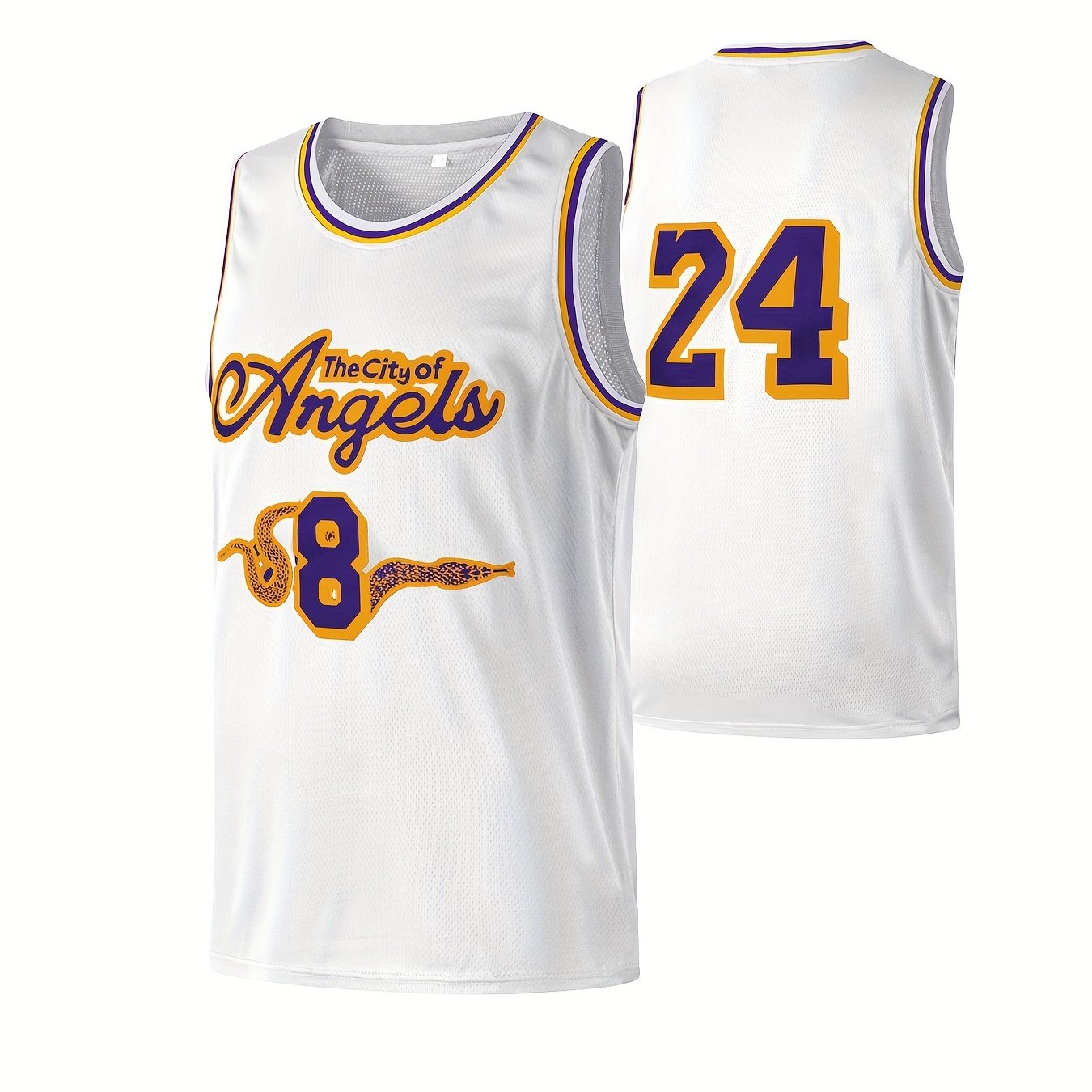 Men's Black Embroidered Basketball Casual Jersey Front And Back #24 Men's  Casual Fashion Jersey Size S-xxxl - Temu