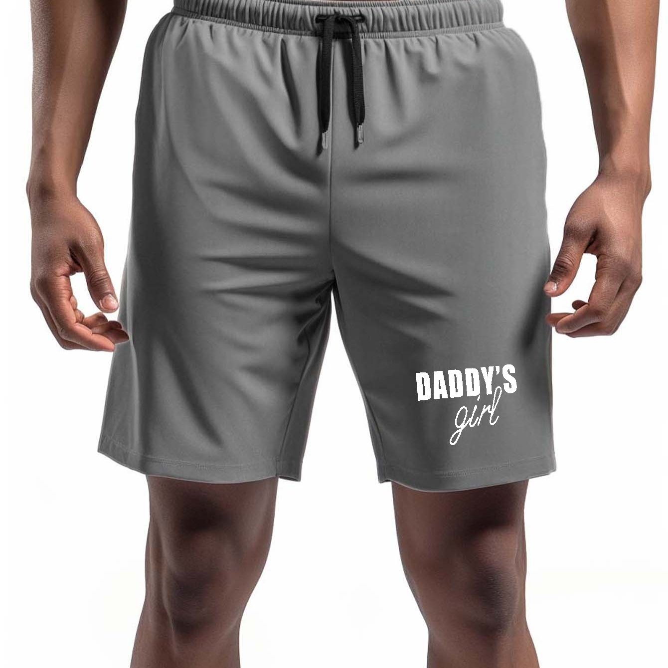 Men's Plus Size daddy Print Solid Color Loose Shorts - Temu