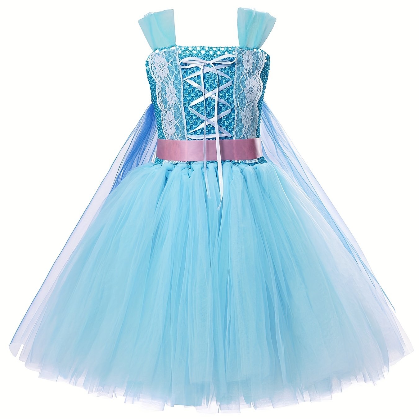 Ragazze Vestito Principessa & Bacchetta & Corona Canottiera Mantello Tulle  Pizzo Ricamo Decorazione Cosplay Costume Performance Halloween Festa Prom