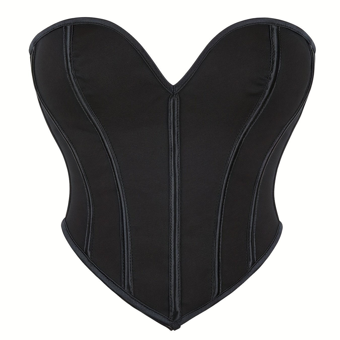 TEMU Strapless Solid Corset Bustier, Tummy Control Lace Up Body Shaper, Women's Lingerie & Shapewear