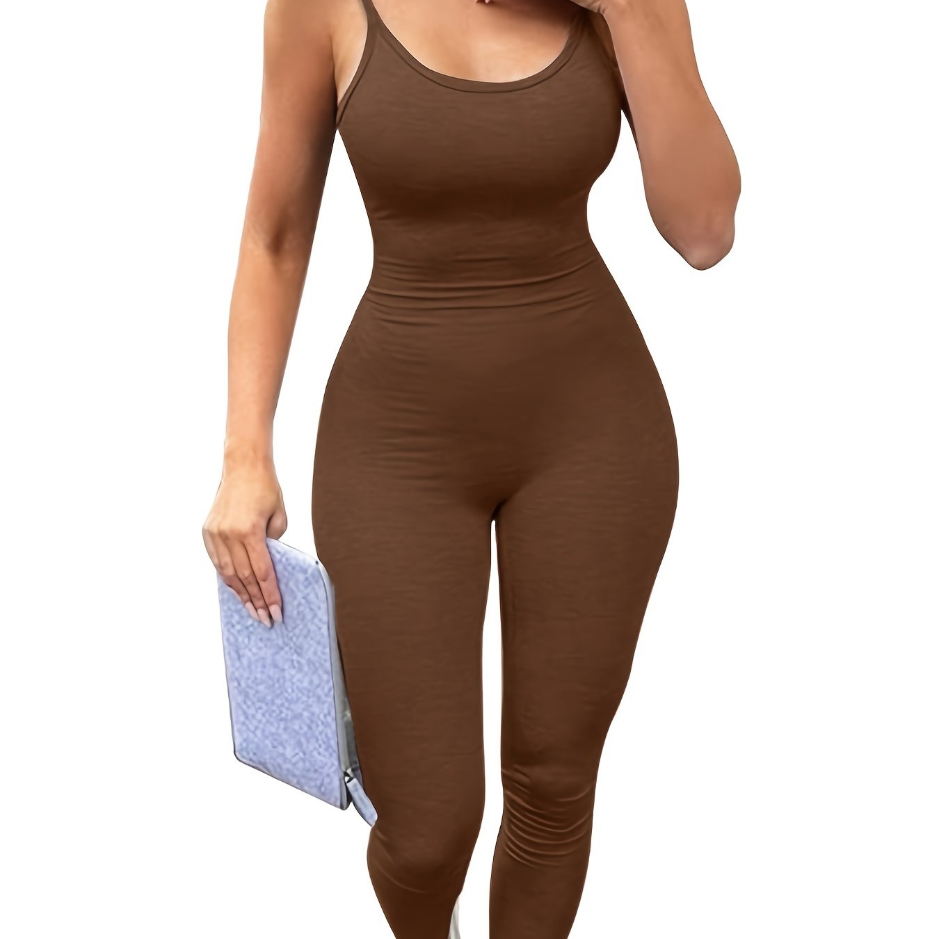 Women's Activewear: Ribbed Long Sleeve Yoga Bodysuit With Back Zip & Shorts  - Perfect for Gym Jumpsuit & Gym Training!