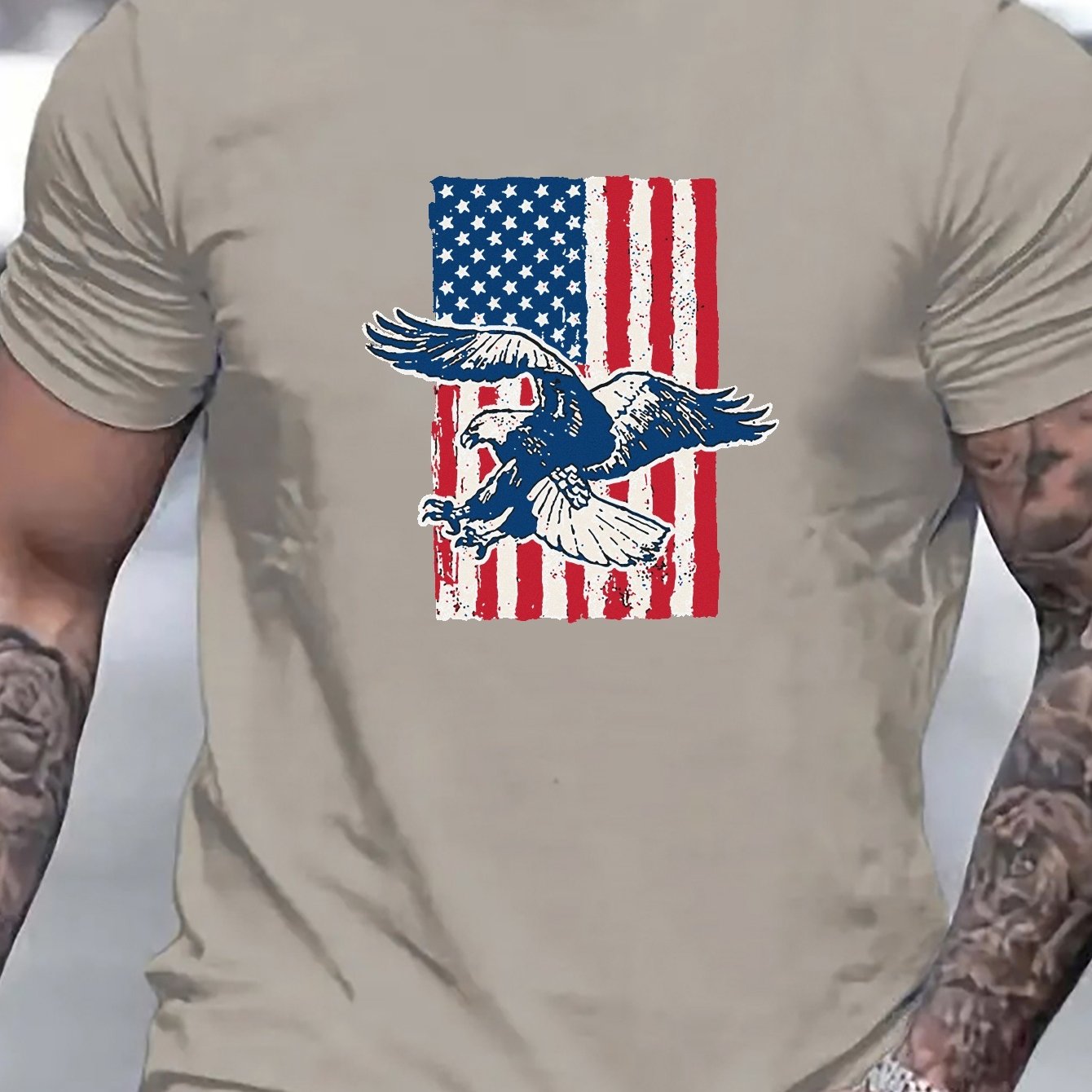 Mens Street Style Shirt With Eagle Us Flag Graphic Print For Summer  Oversized Loose Fit Short Sleeve Shirt For Males Plus Size, High-quality &  Affordable