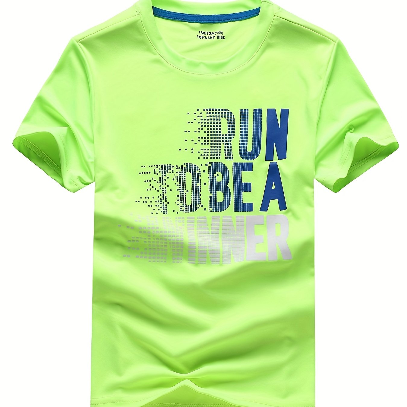 Boys Letter Print Sport T-shirt, Breathable Quick Drying Casual Crew Neck Tees Tops For Kids Children Summer