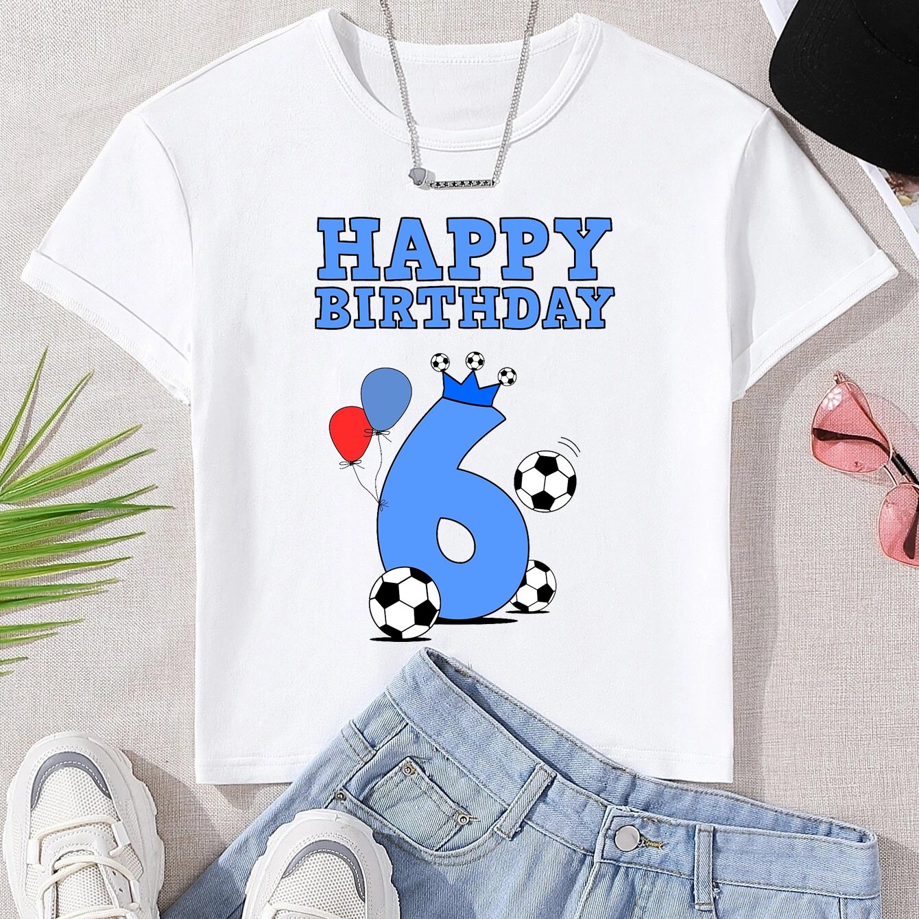  Niños 6º cumpleaños Idea regalo niños fútbol 6 años camiseta :  Ropa, Zapatos y Joyería