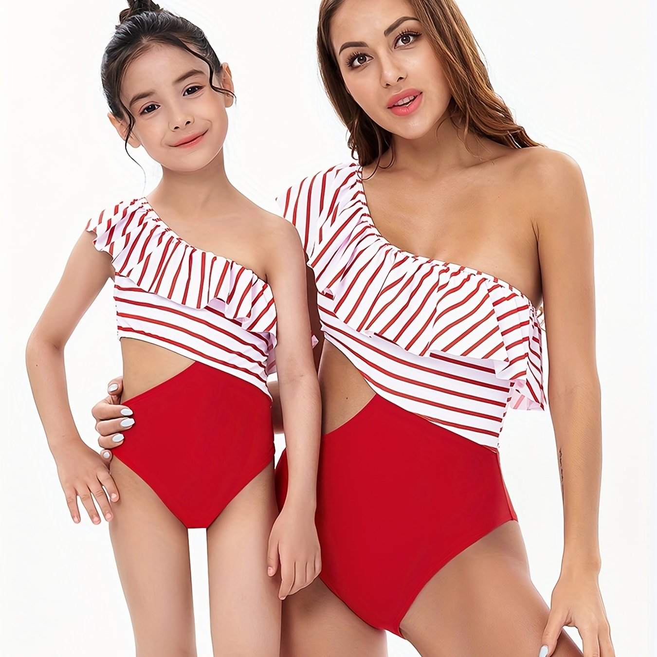 One piece Adorable Mom Daughter Matching Swimsuits Cut out - Temu Denmark