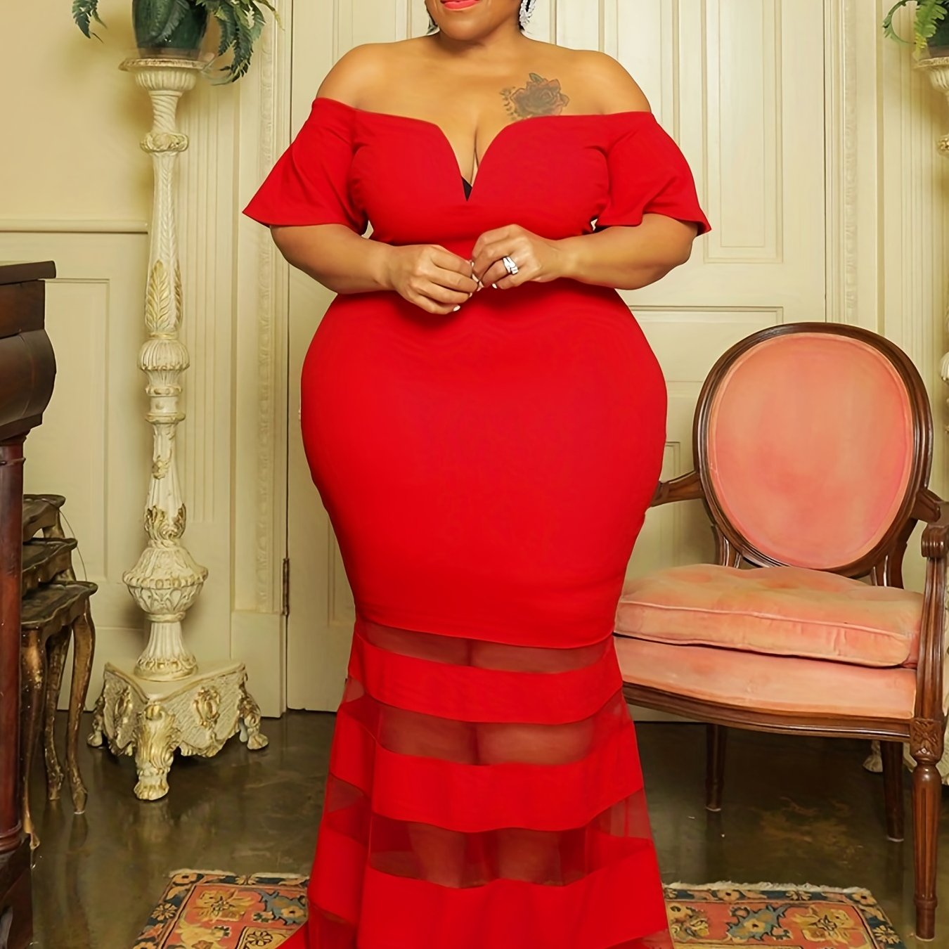 Final Sale! Fanny 2370 Semi Formal Plus Size Dress