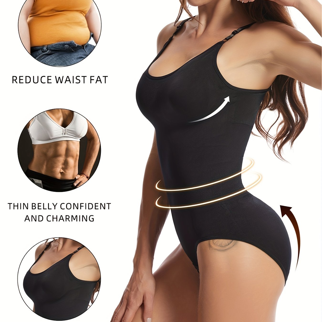 Scarboro Zipper Open Bust Bodysuit Tummy Control Slim - Temu
