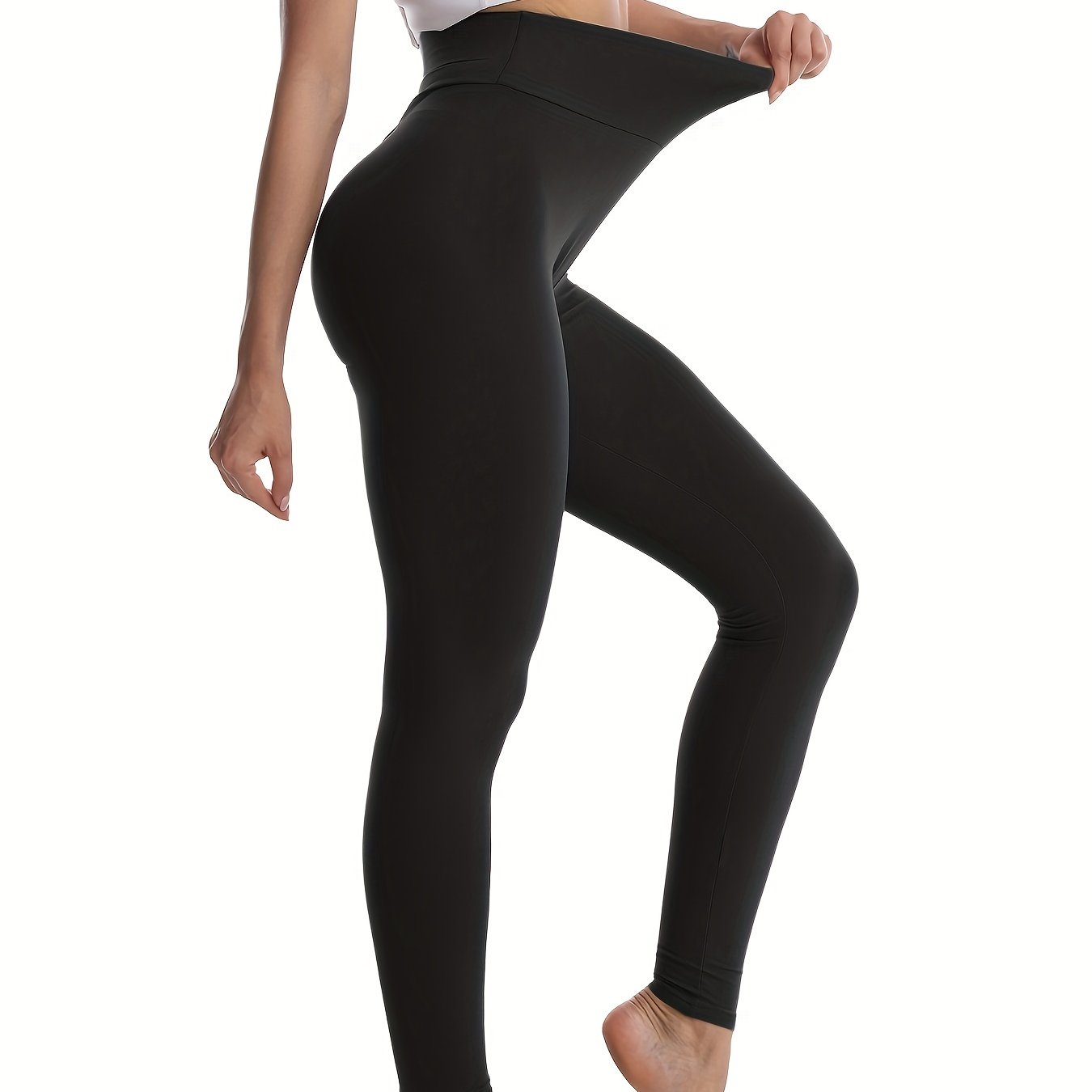 Women's Solid Yoga Leggings High Waist Yoga Pants Comfort - Temu