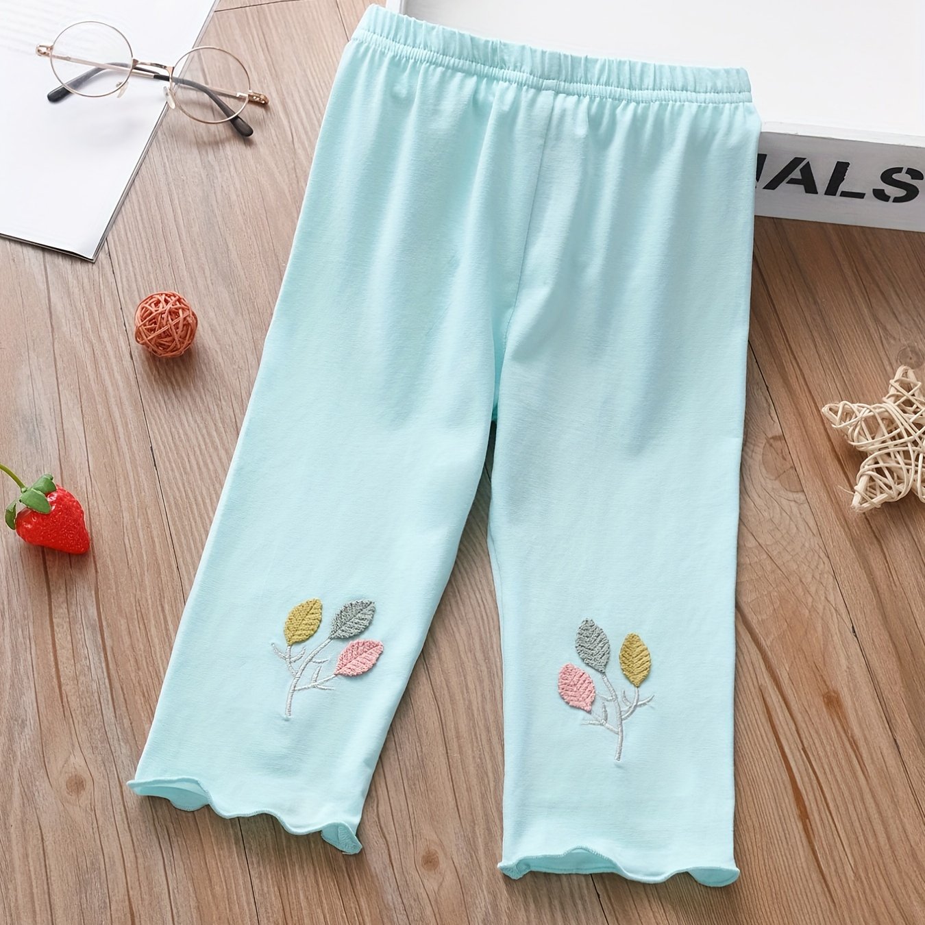 Embroidered flower pants