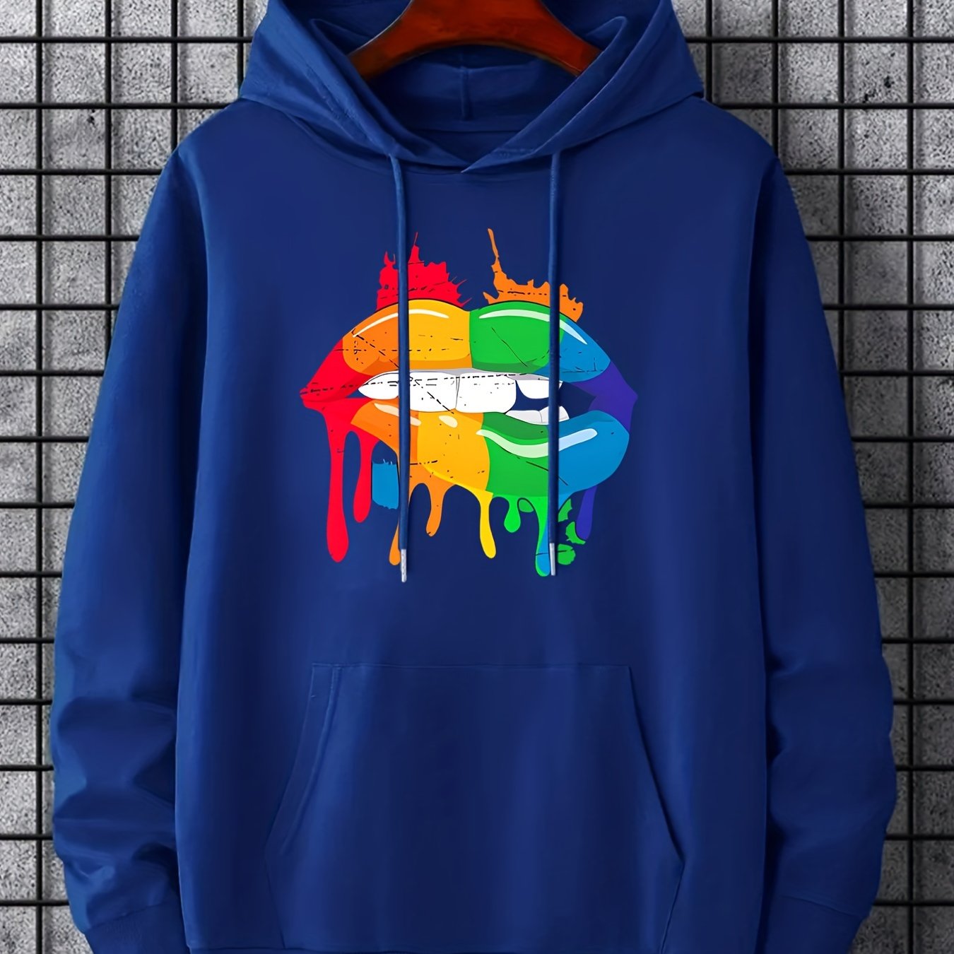 Temu - Rainbow Men Lip Men\'s Hoodies Casual For Hoodie Print