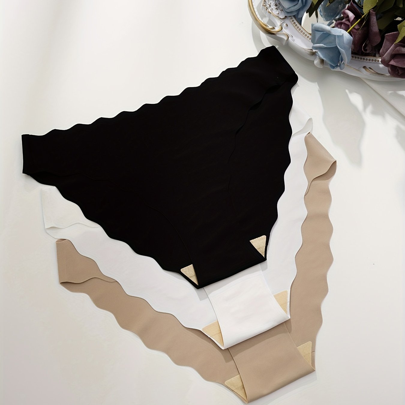 3 Pcs Seamless Hipster Panties, Comfortable Stretch Solid Panties, Women's Underwear & Lingerie