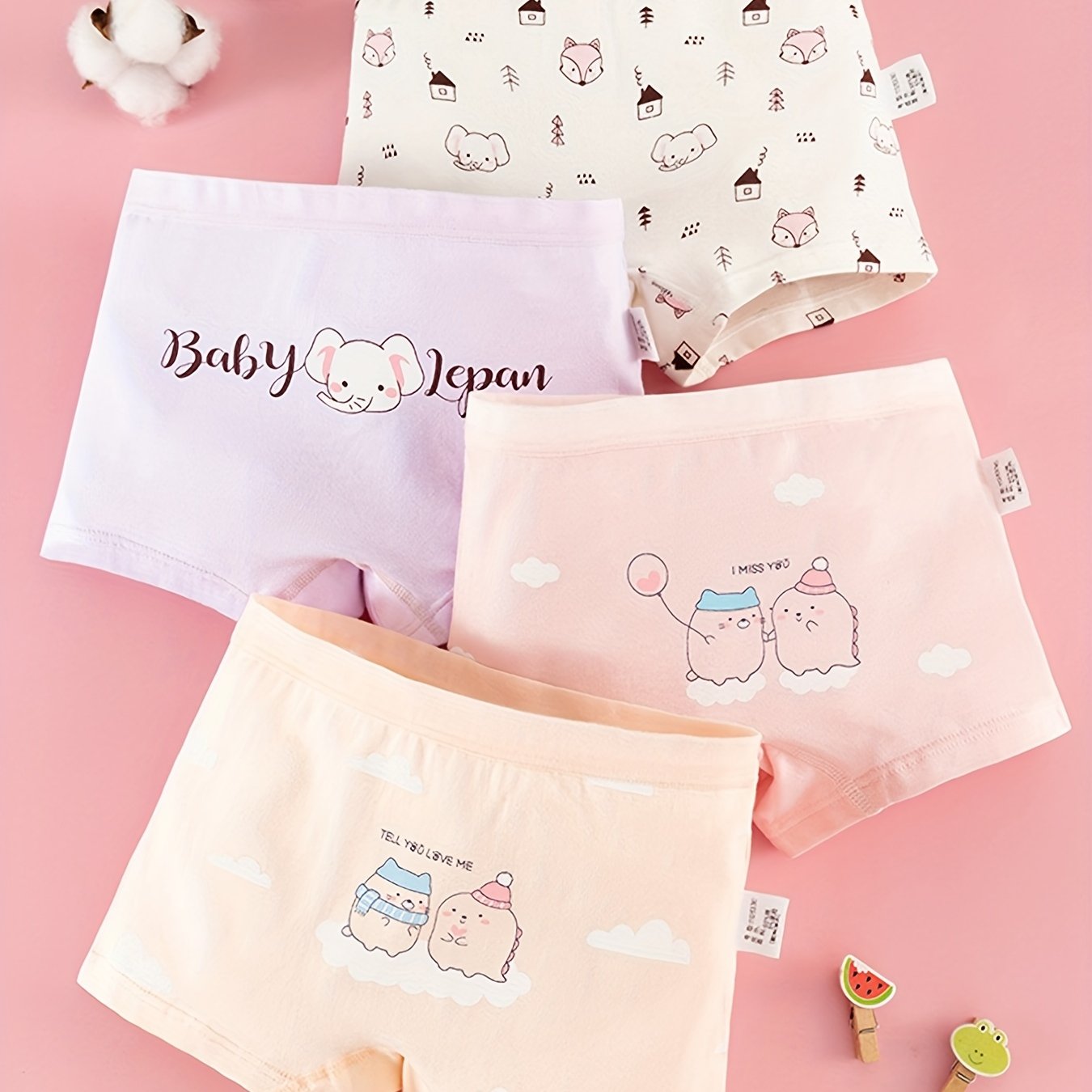 Cartoon Cute Girls Triangle Kawaii Panties Set Of Pcs All Cotton Knickers  Briefs For Children From Ligemeitang, $9.57