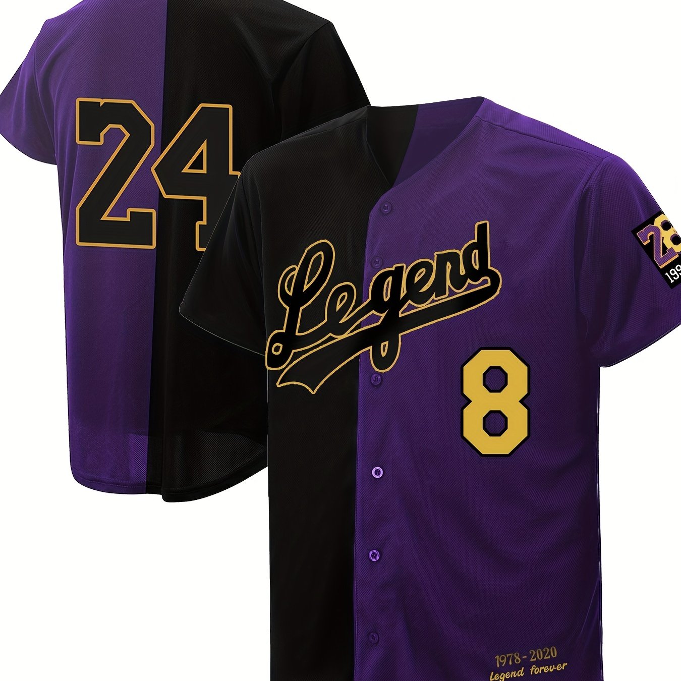 Men's Black Legend # 42 Classic Design Short Sleeve Baseball Jersey, Retro Baseball  Shirt, Slightly Stretch Breathable Embroidery Button Sports Uniform For  Training Competition Party - Temu