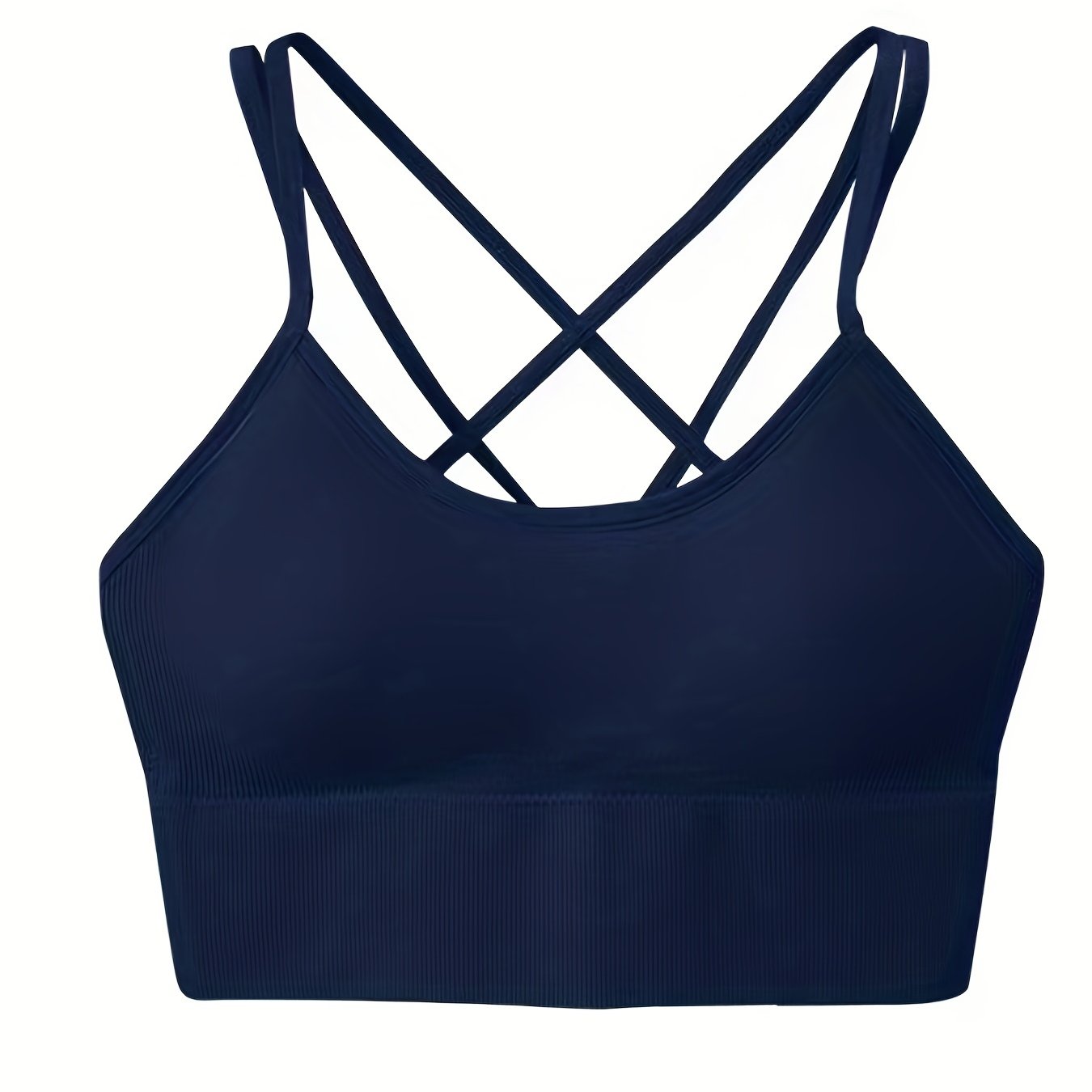 Criss Cross Back Sports Bra, Comfy & Breathable Running Workout Bra,  women's Lingerie & Underwear - Temu Canada