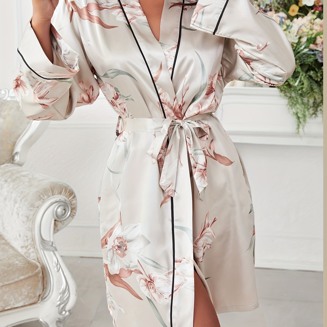 Totem Print Pattern Women Long Robe
