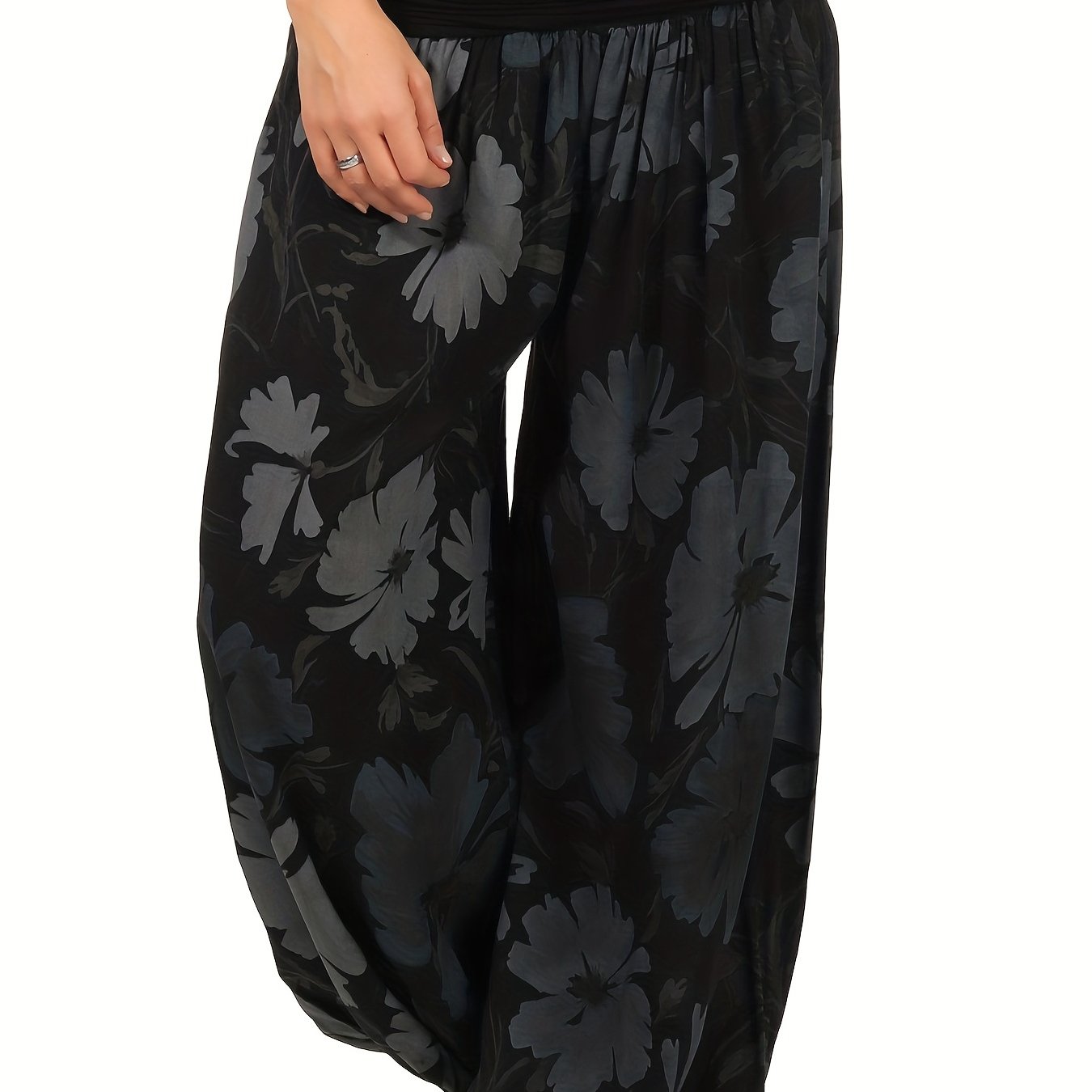 Plus Size - Casual Bohemian Printed Hot Wide-leg Pants Harem Plus Size Casual Trousers