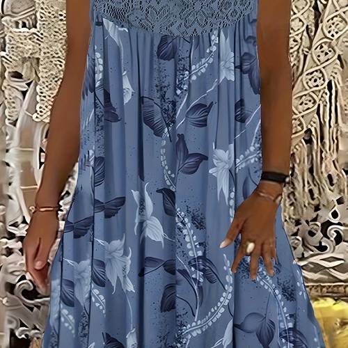immagine dell'articolo Taglia Forte, Abito Maxi Senza Maniche con Scollo Tondo per Donna - Linea Ampia - Adatto per Matrimoni, Feste e Uso Quotidiano, Dettaglio Pieghe sul Seno - Abito Elegante e Casual Lavabile in Lavatrice