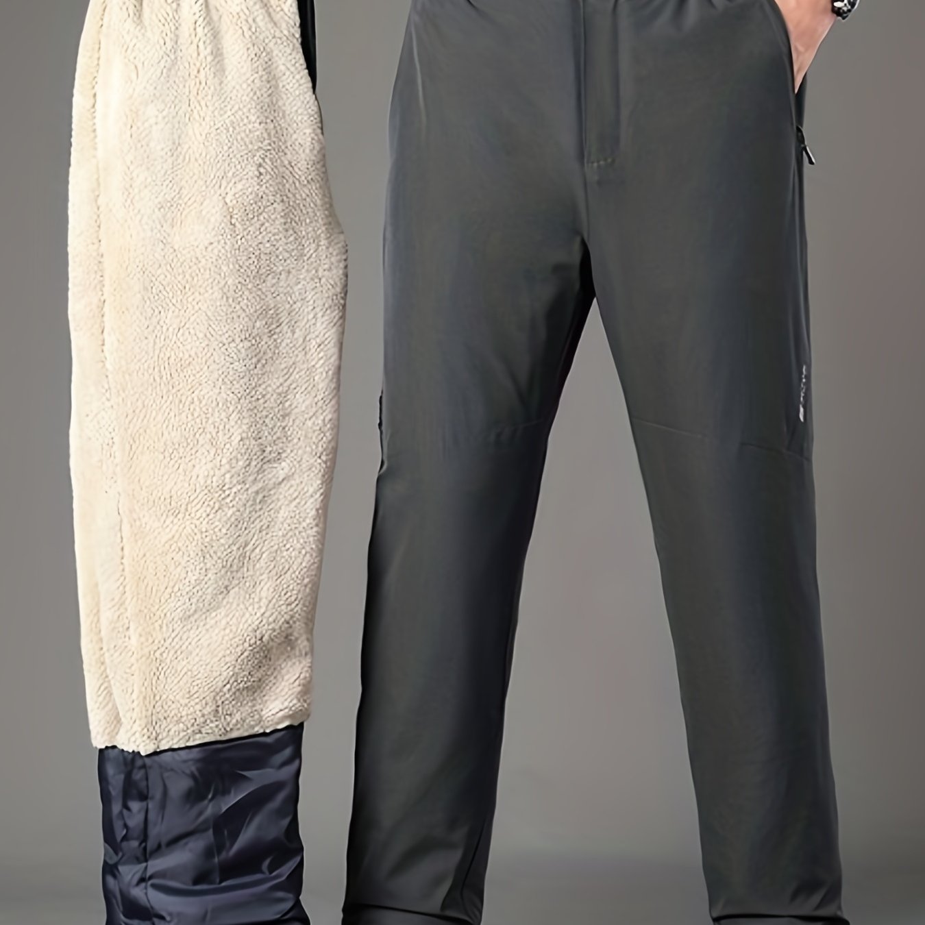 Men's Winter Warm Fleece Lined Pants Outdoor Sports Camping - Temu Japan