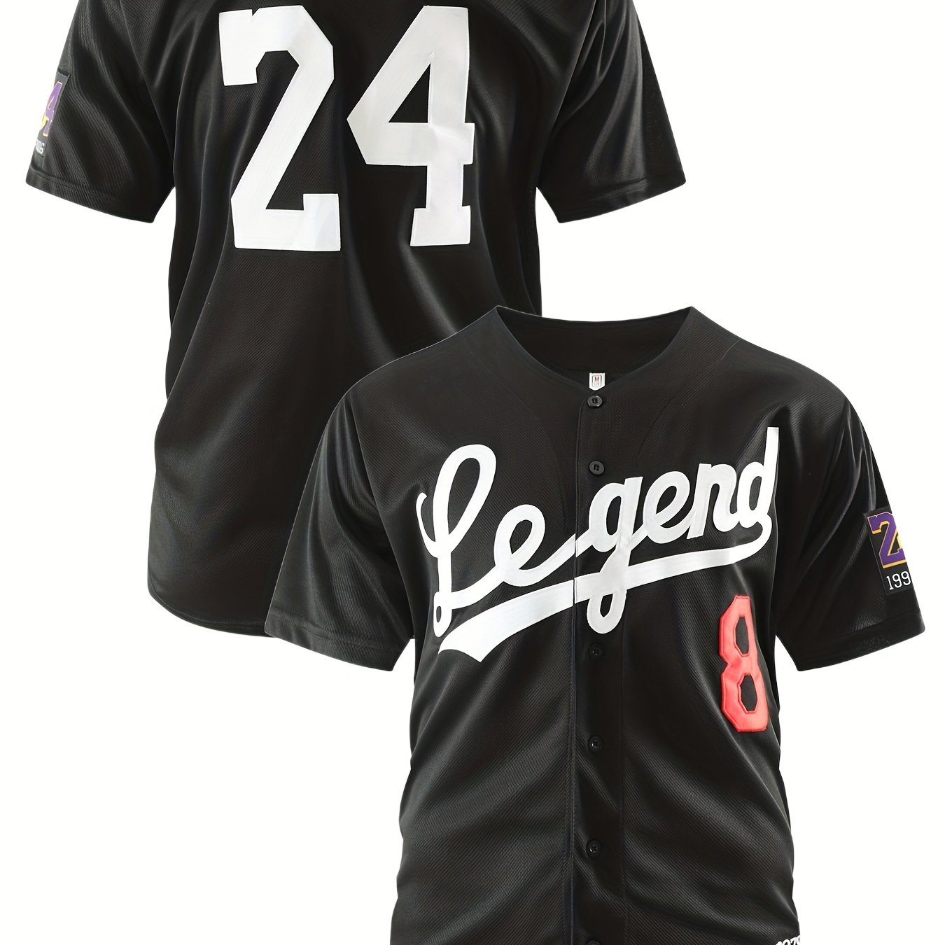 Men's Legend #824 Baseball Jersey, Retro Classic Baseball Shirt