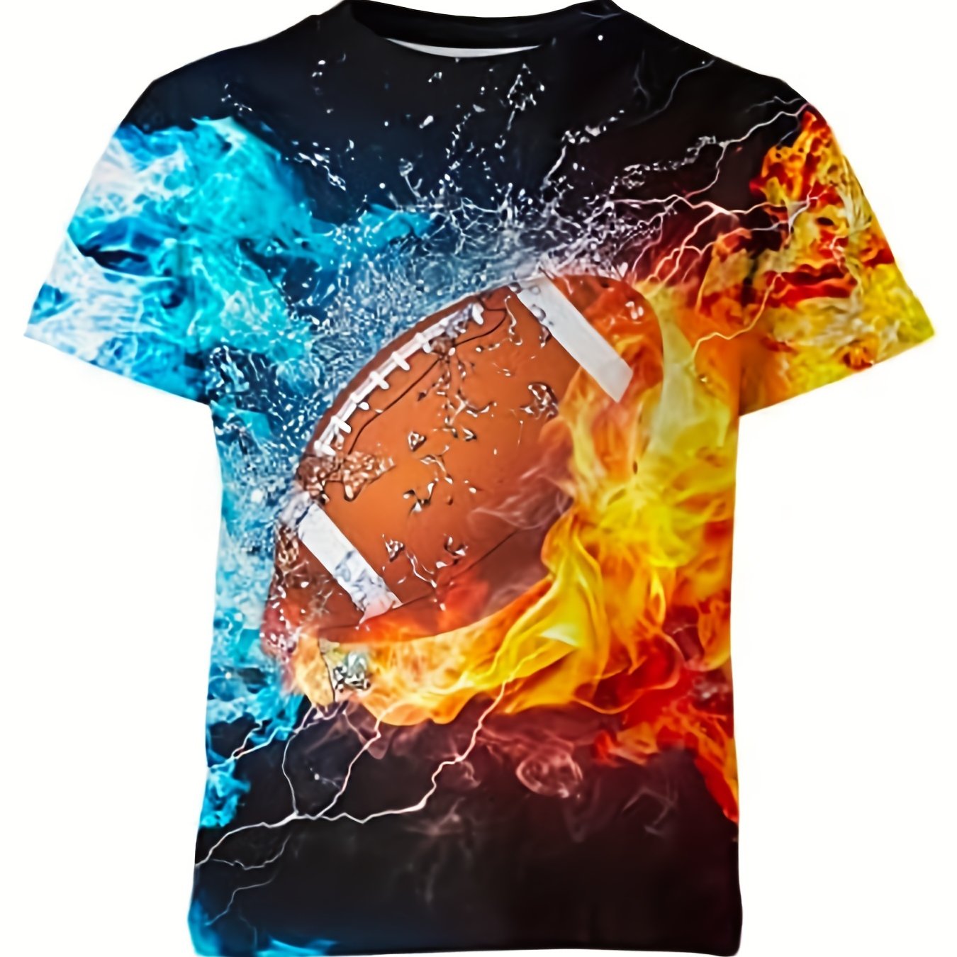 3d Print Graphic shirt - Temu Basketball Boy\'s T Digital Flaming