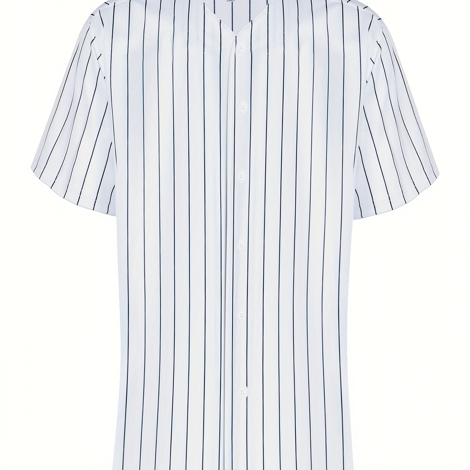 Augusta L Pinstripe Full-Button Jersey White/Red 1685