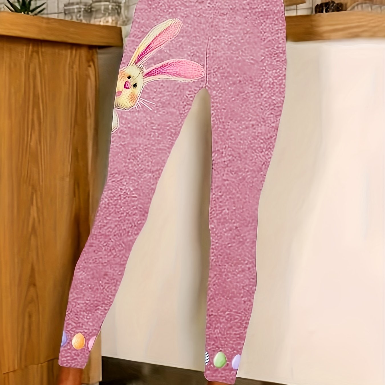 Easter Bunny Skinny Leggings Casual High Waist Stretchy - Temu Canada
