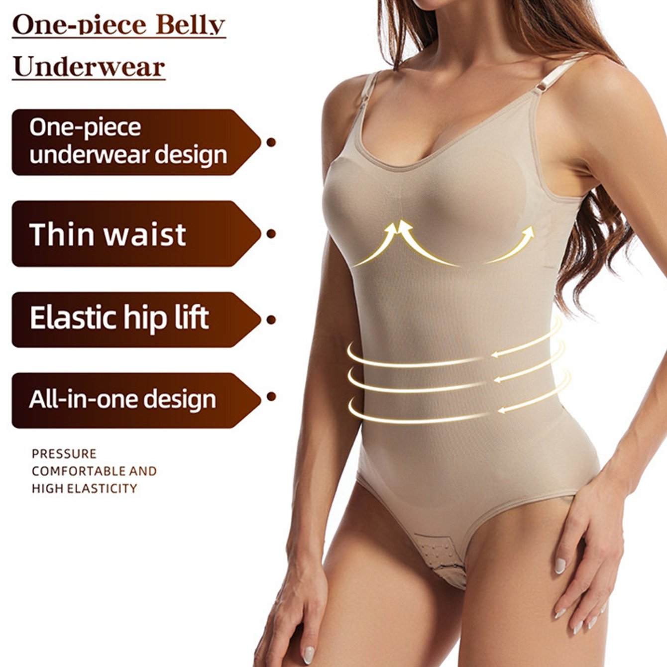 Women Seamless Tummy Control Bodysuit U neck Butt Lifting - Temu