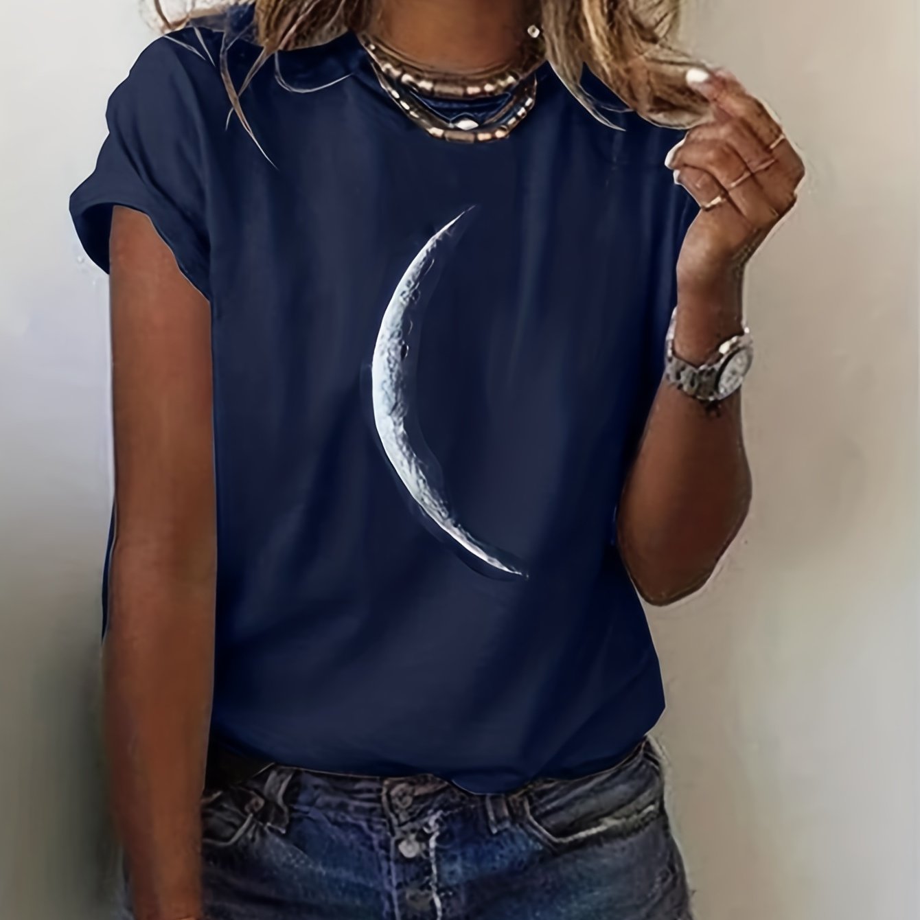 Casual Short-sleeve Crewneck T-shirt