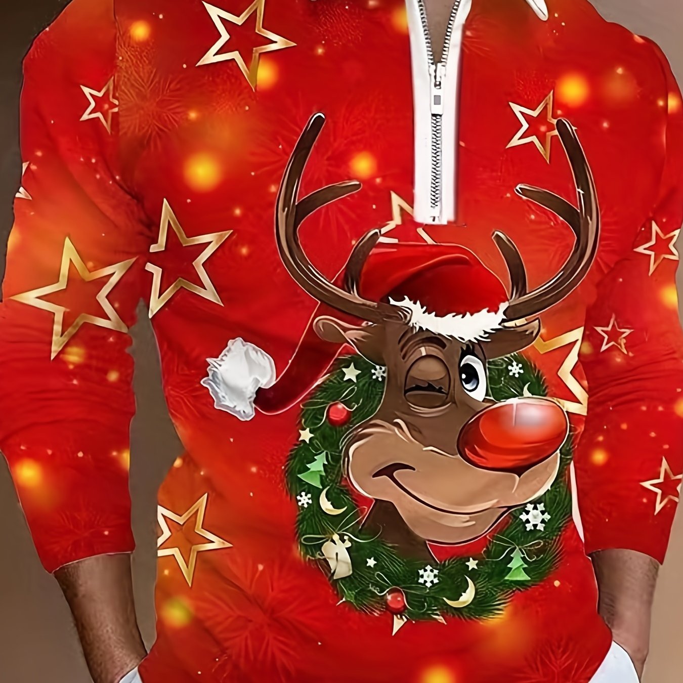 Image of New Autumn Digital Printed Christmas Shirt For Men With Lapel