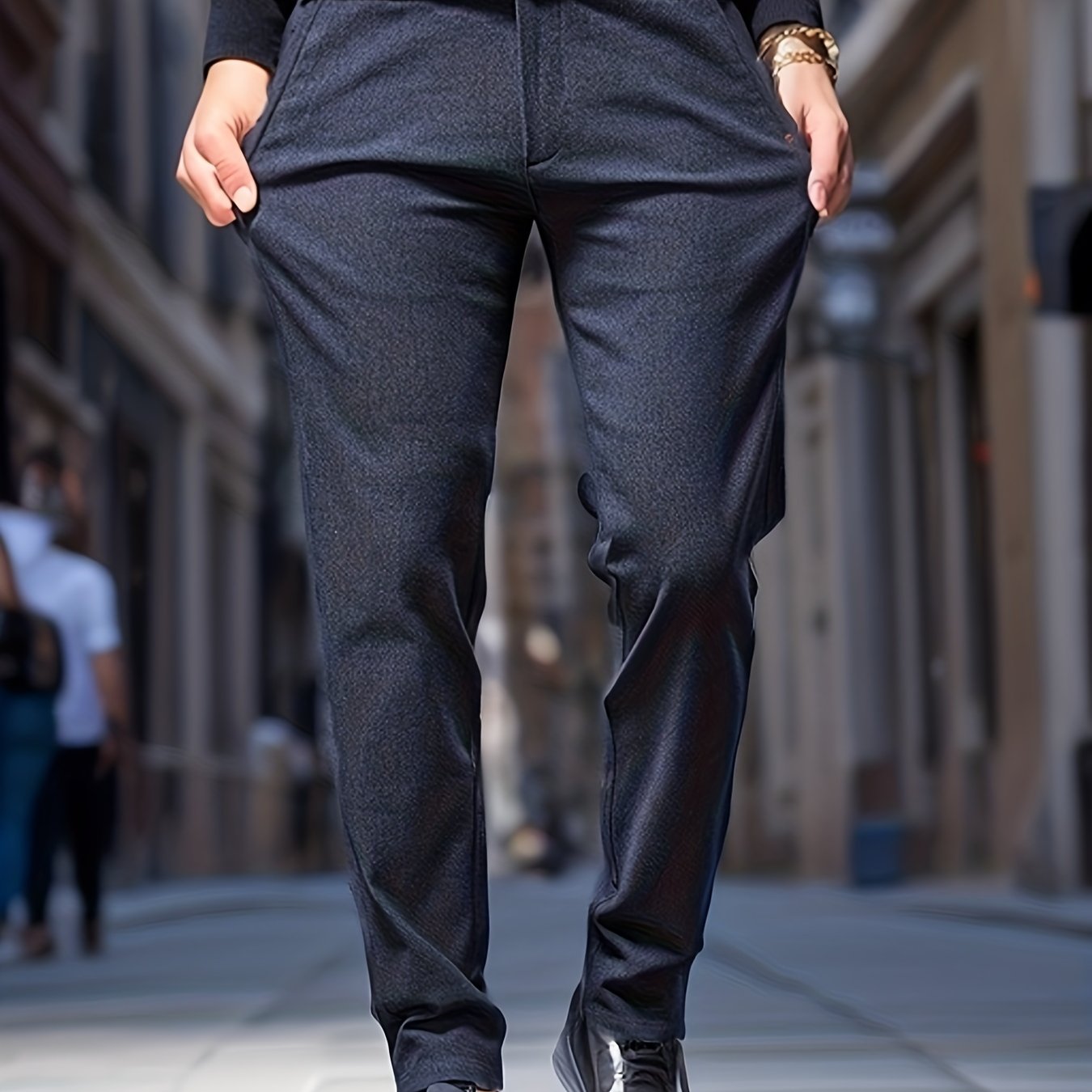 Man Comfortable Plain Pantalon Uniform Pants Men Casual Feet Stretch  Straight Trousers for Male Business Trousers
