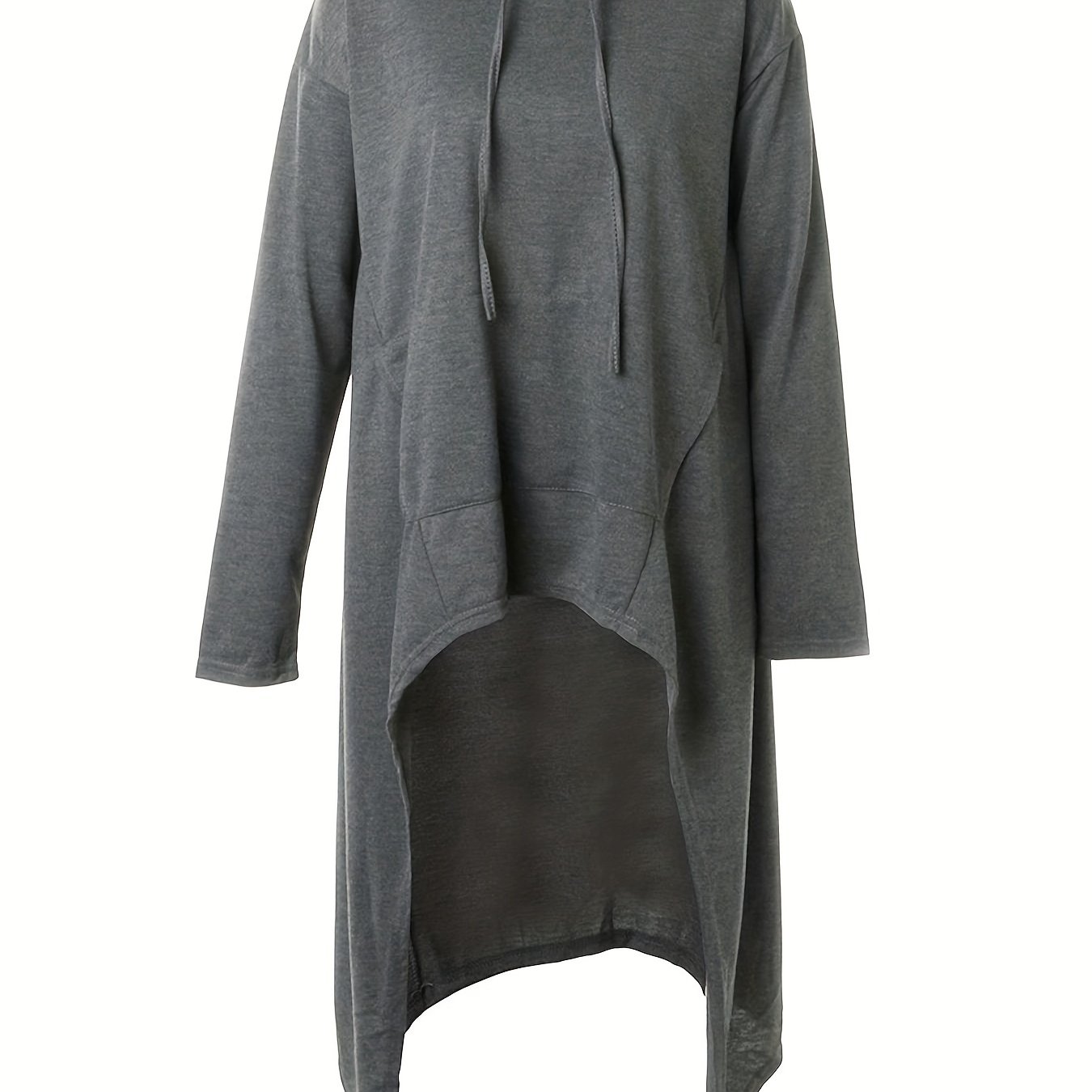 Oversized Hoodie Tunic, Asymmetrical Hem Sweatshirt, Comfortable