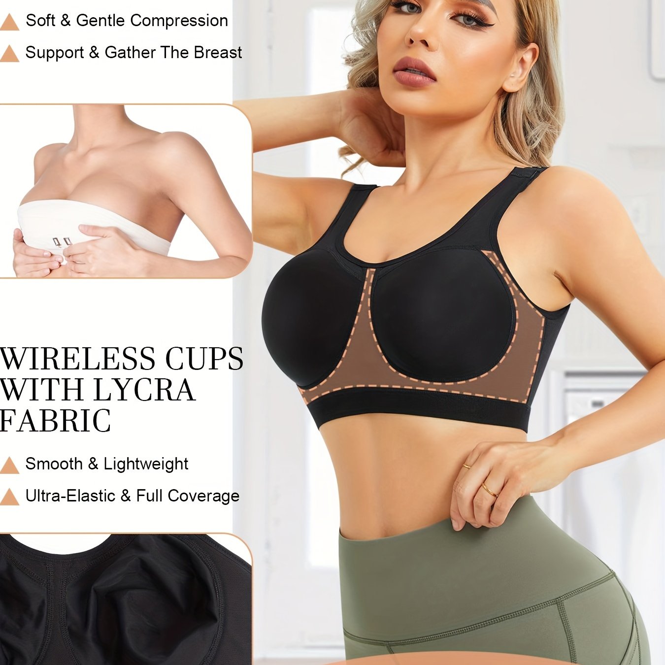 Take Talk Women's Bra Thin Breathable Wireless Padded Super Smooth Seamless