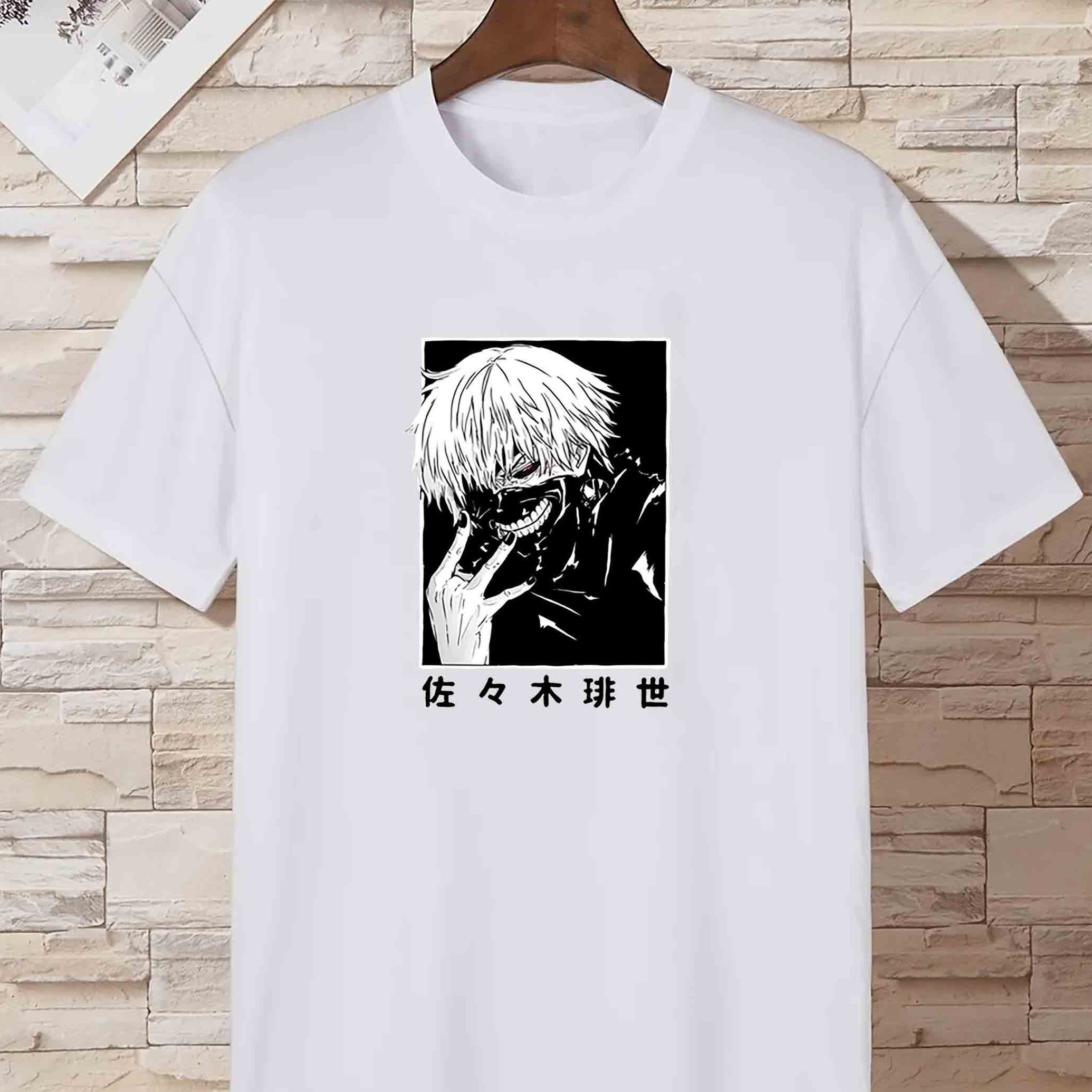 kaneki ken Anime Tokyo Ghoul Casual White T-shirts Men Women Short