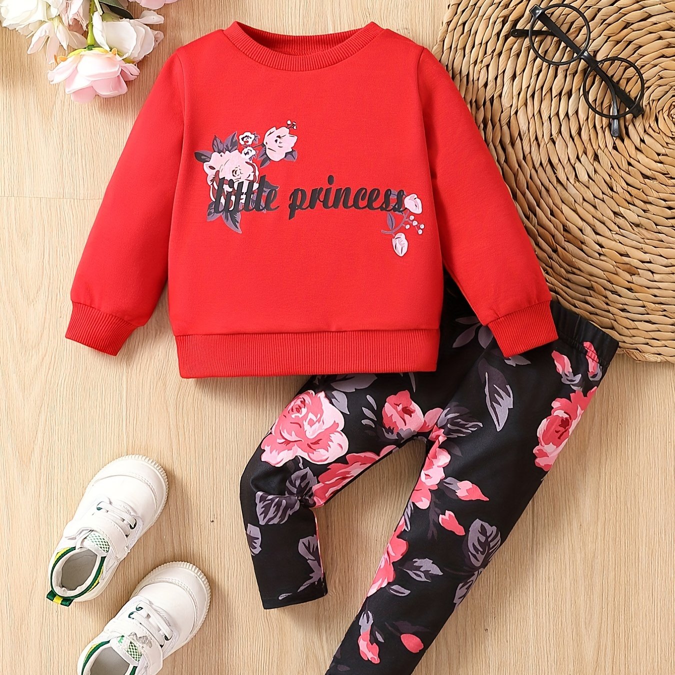 Baby Girls Trendy Casual Outfit Little Princess Print - Temu Canada