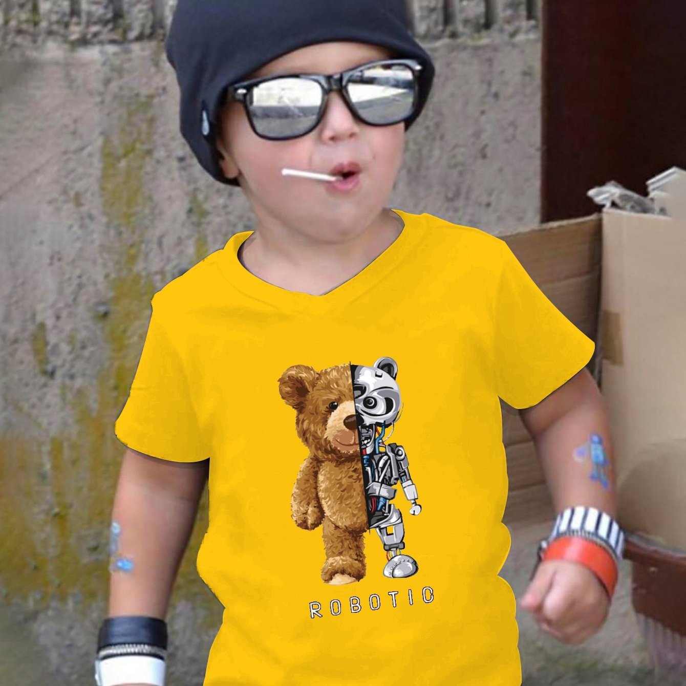 Camiseta Creativa Estampado Oso Robot Baloncesto Niños - Temu Mexico