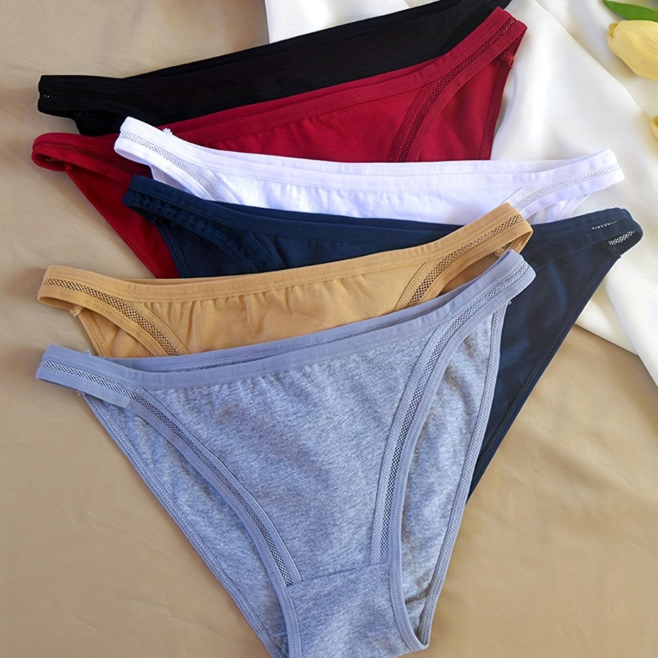 Solid Simple Briefs Soft Comfy Stretchy Intimates Panties - Temu