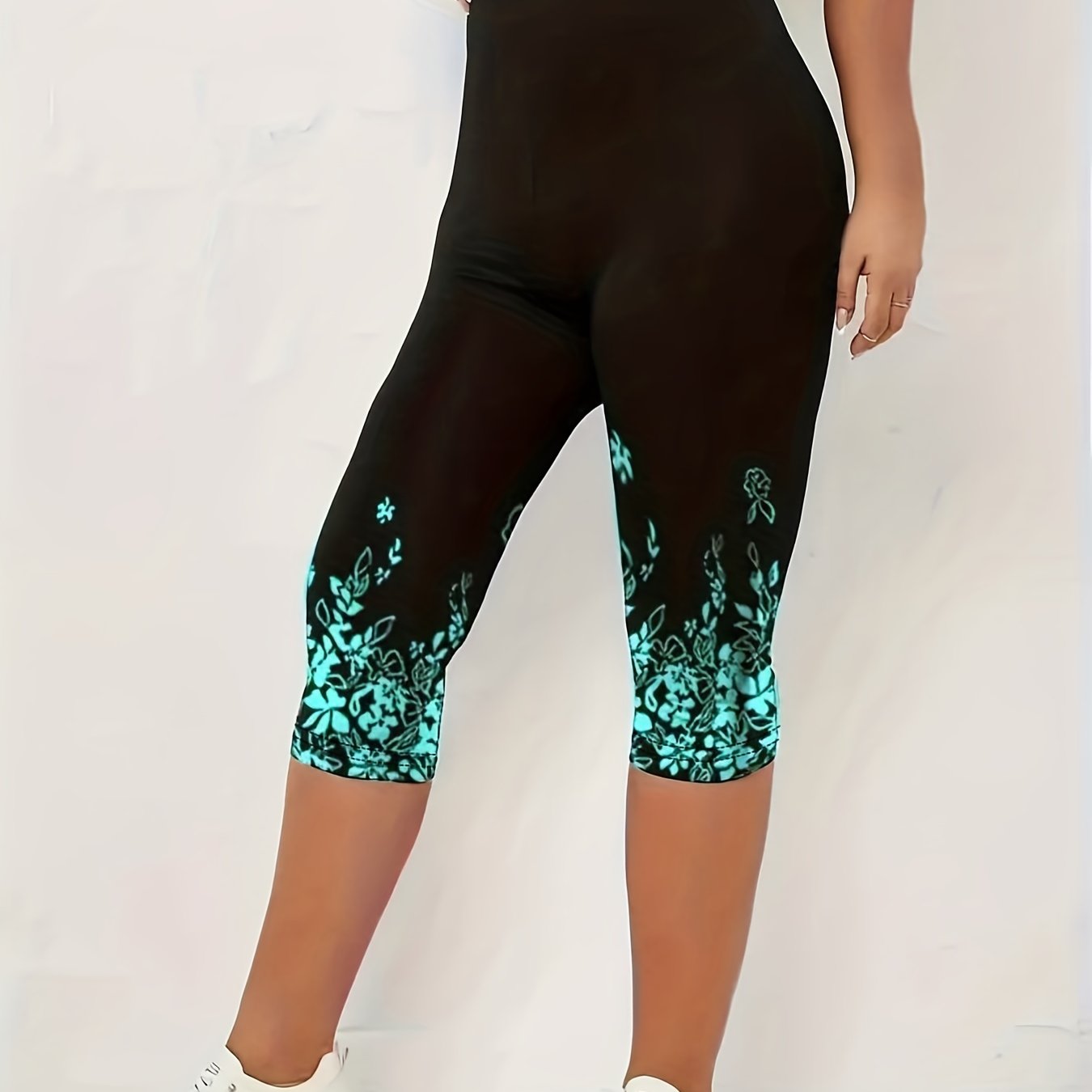 Leggings Capris Ajustados Anillos Leggings Cortos Casuales - Temu